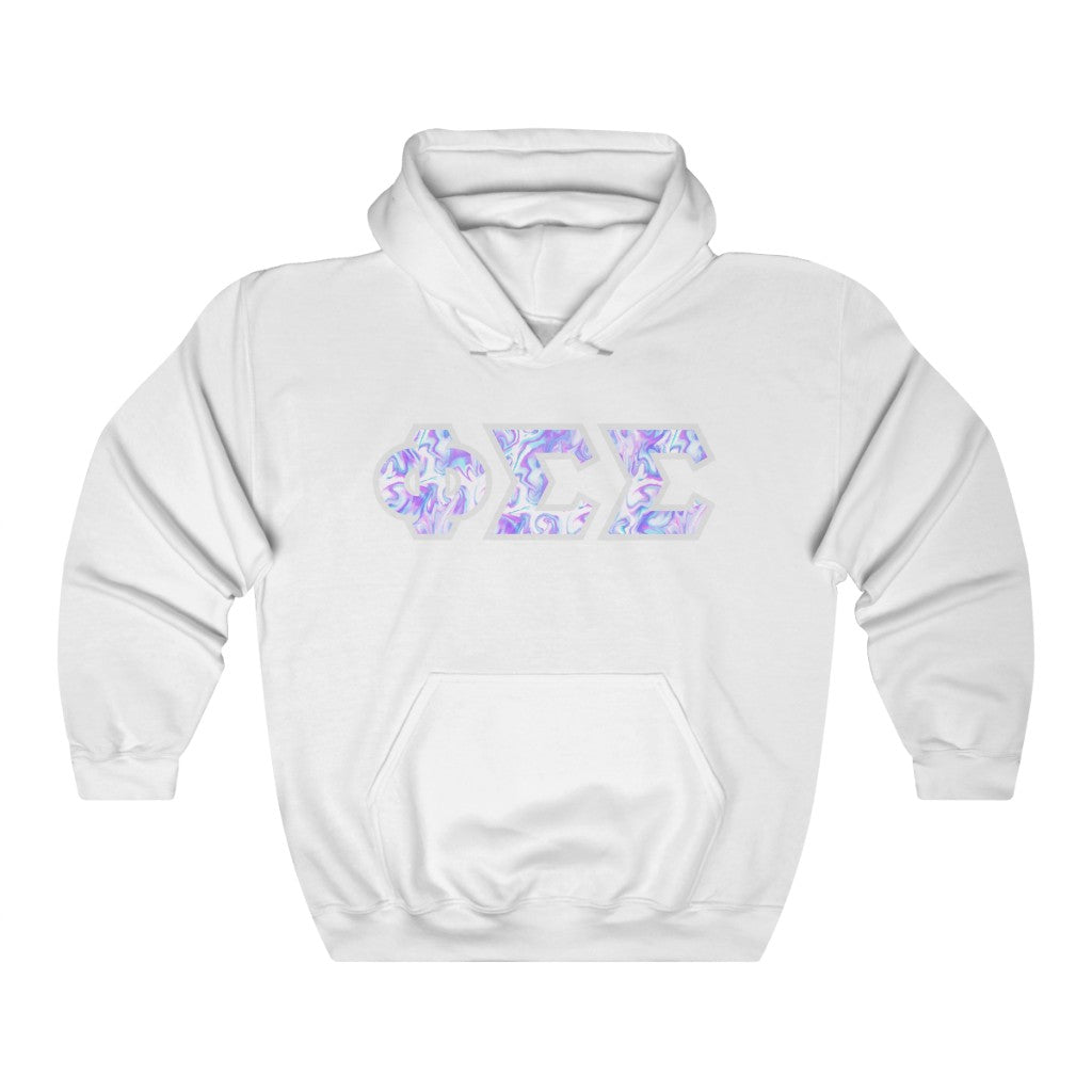Phi Sig Printed Letters | Cotton Candy Tie-Dye Hoodie