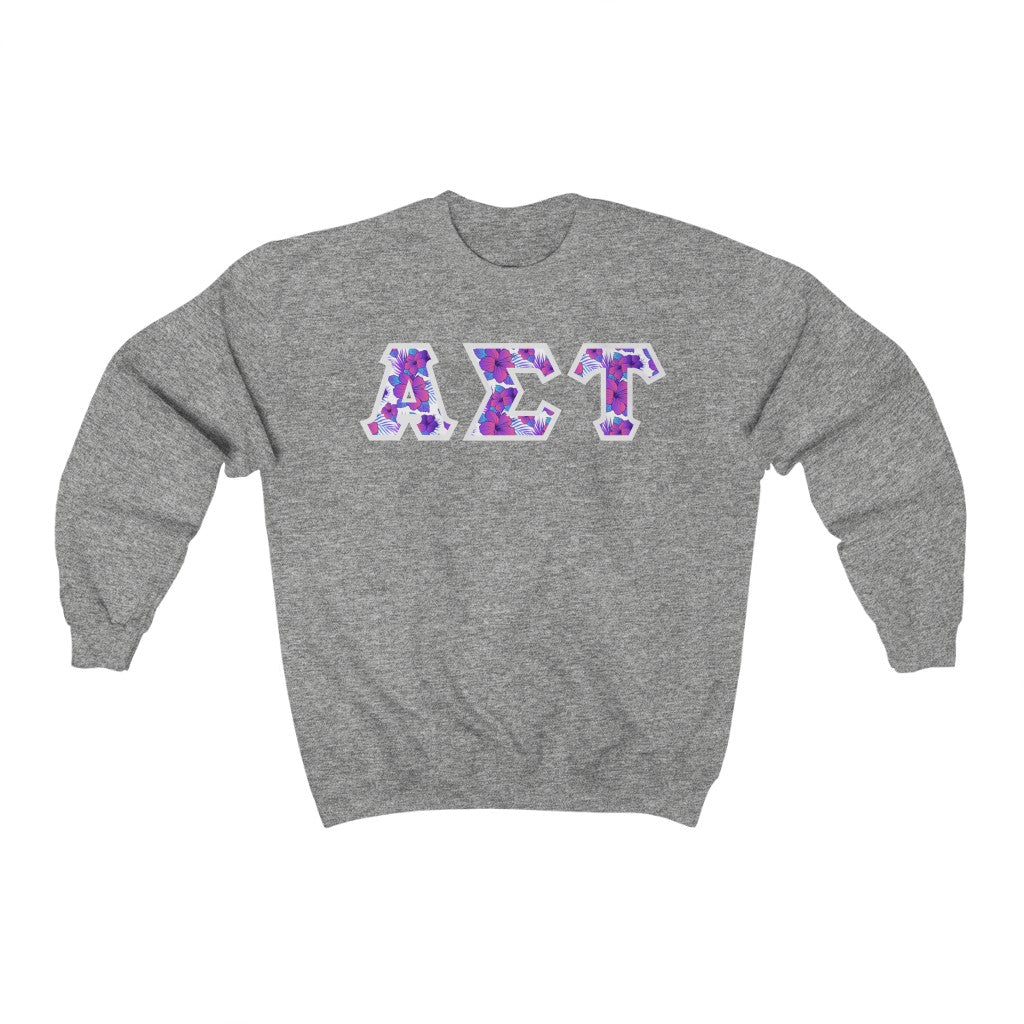 Alpha Sigma Tau Printed Letters | Flora Crewnecks