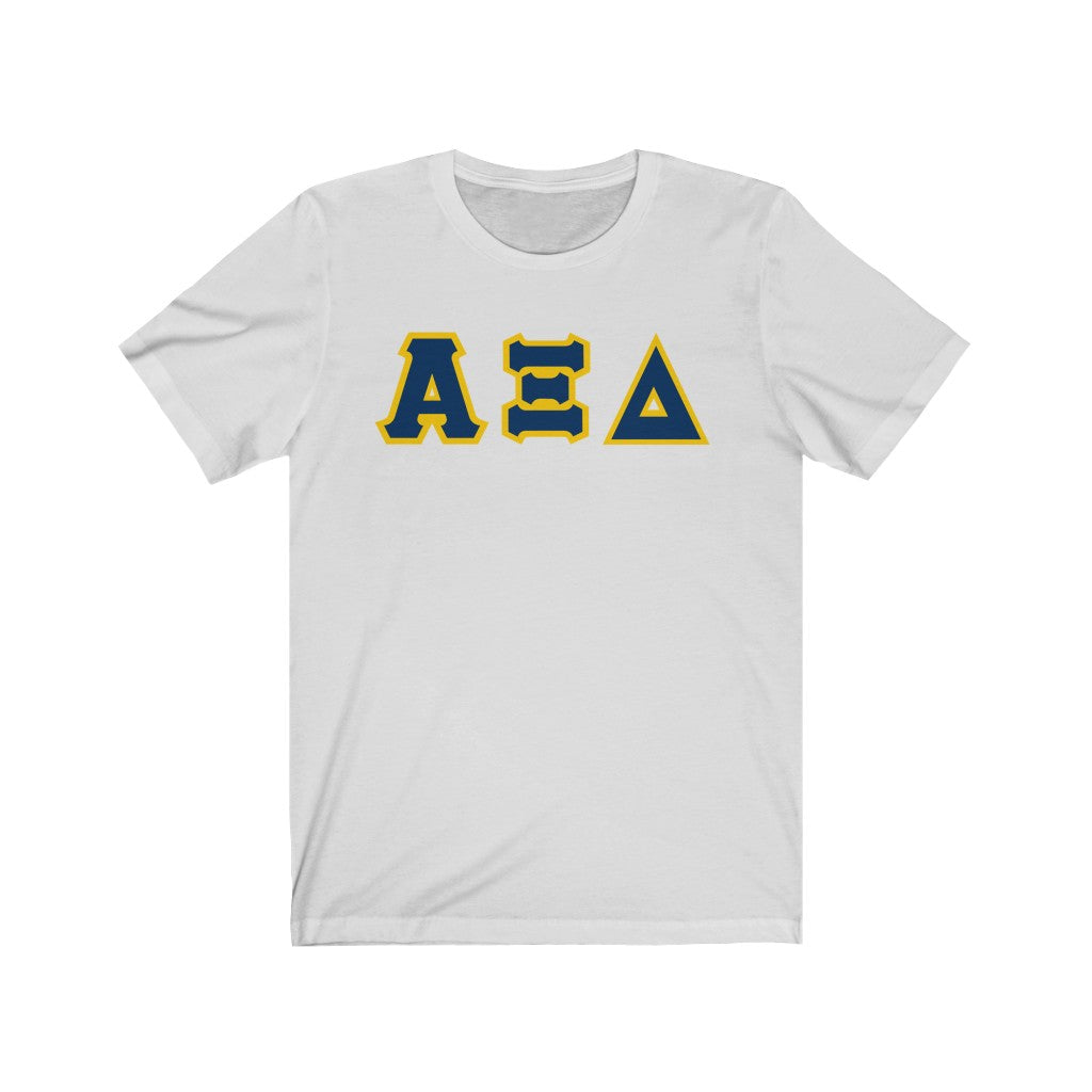 AXiD Printed Letters | Navy with Quill Gold Border T-Shirt