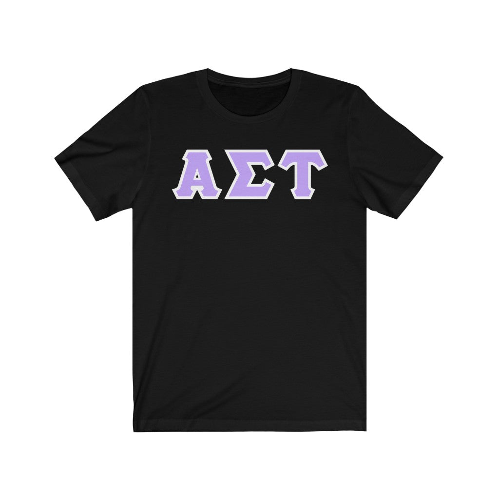 AST Printed Letters | Light Purple & White Border T-Shirt