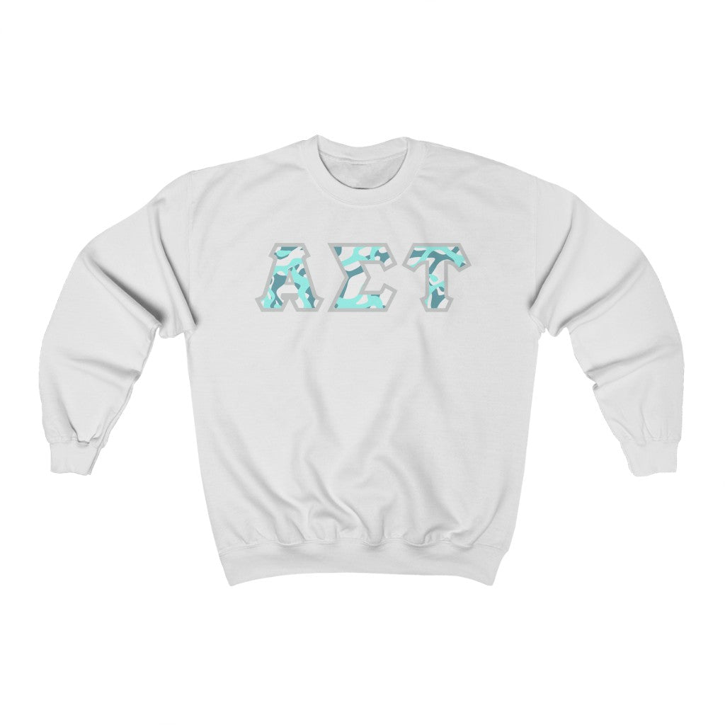 Alpha Sigma Tau Printed Letters | Under the Sea Crewnecks