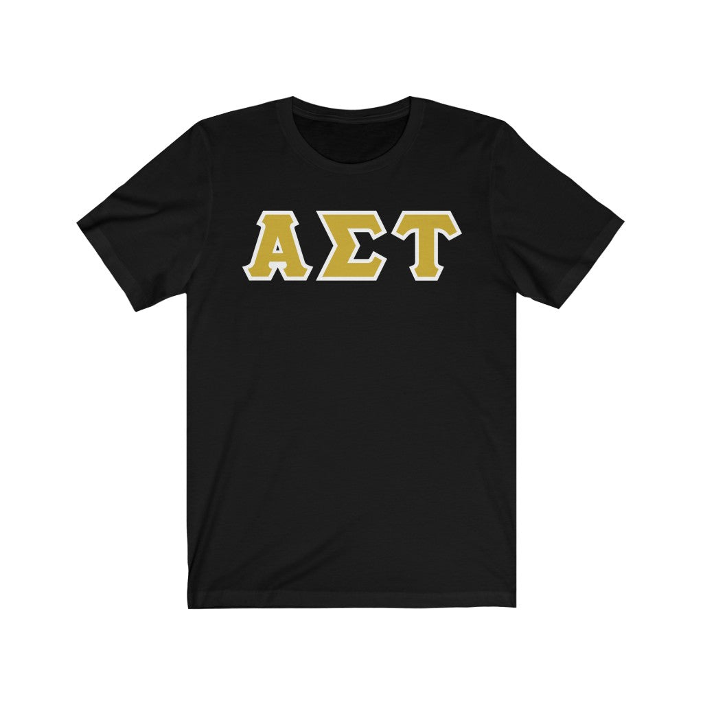 AST Printed Letters | Gold with White Border T-Shirt