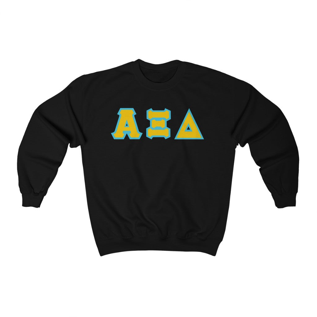 AXiD Printed Letters | Gold with Blue Border Crewneck