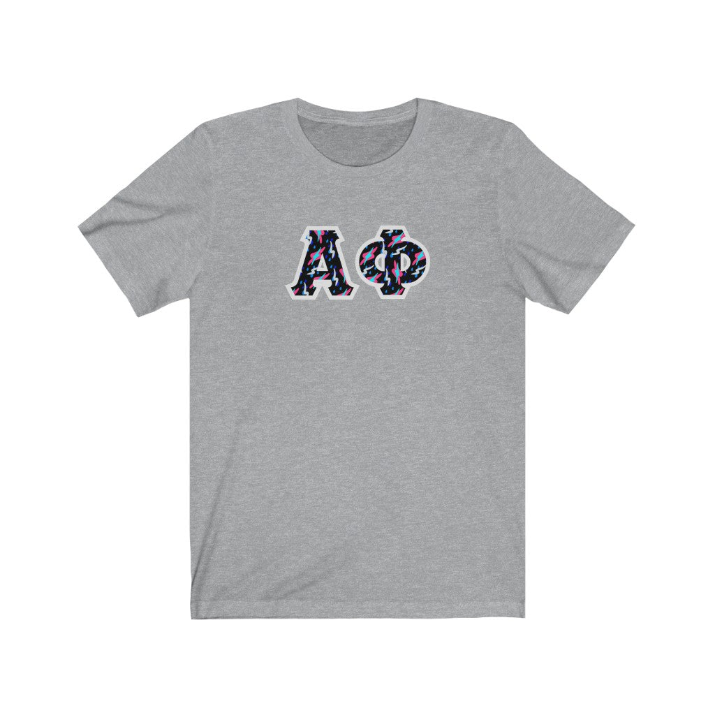 Alpha Phi Printed Letters | Bayside Black T-Shirt