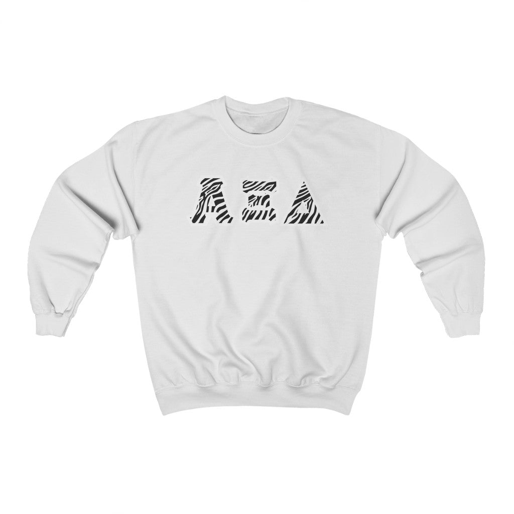 AXiD Printed Letters | Zebra Print Crewneck