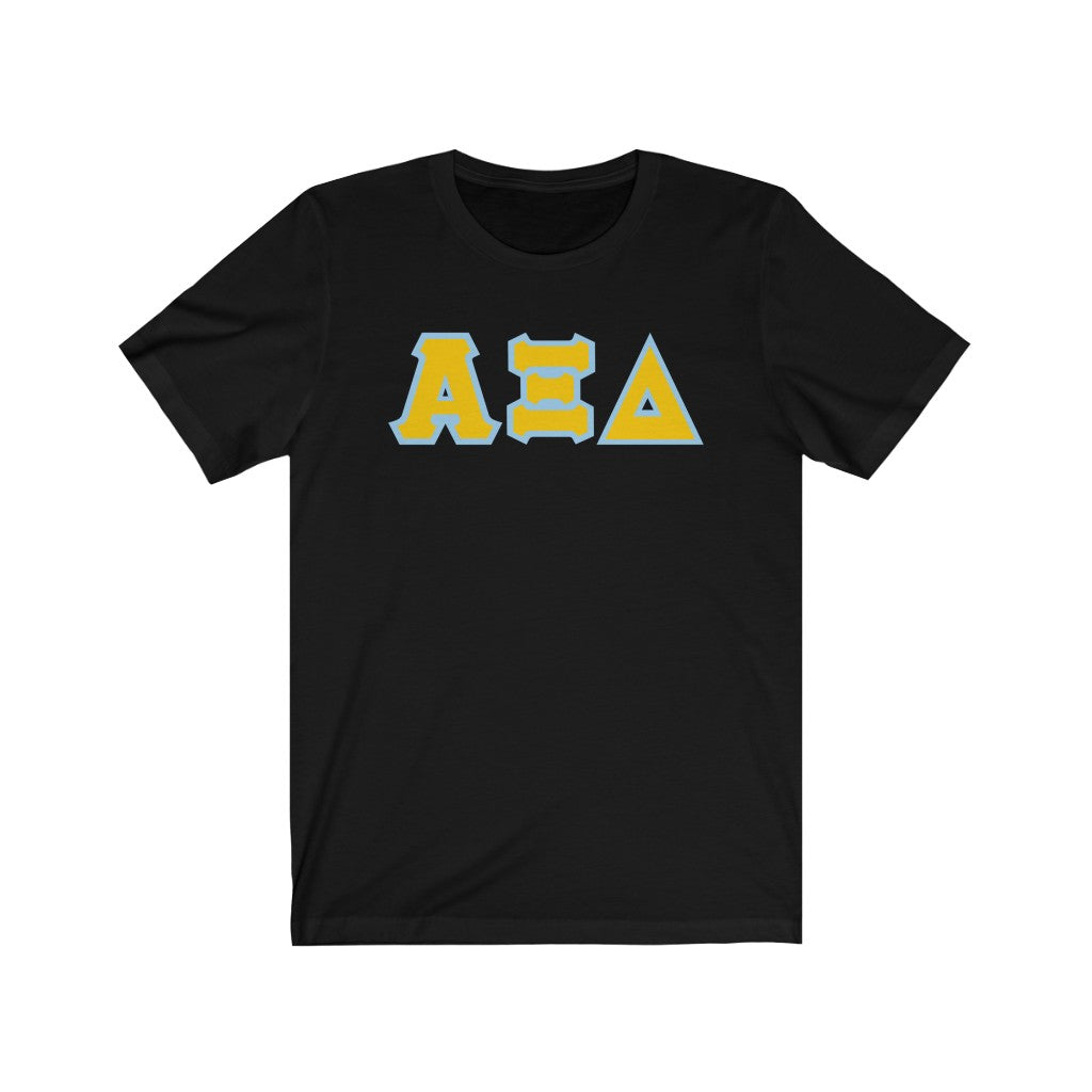 AXiD Print Letters | Gold with Griffin Blue Border T-Shirt