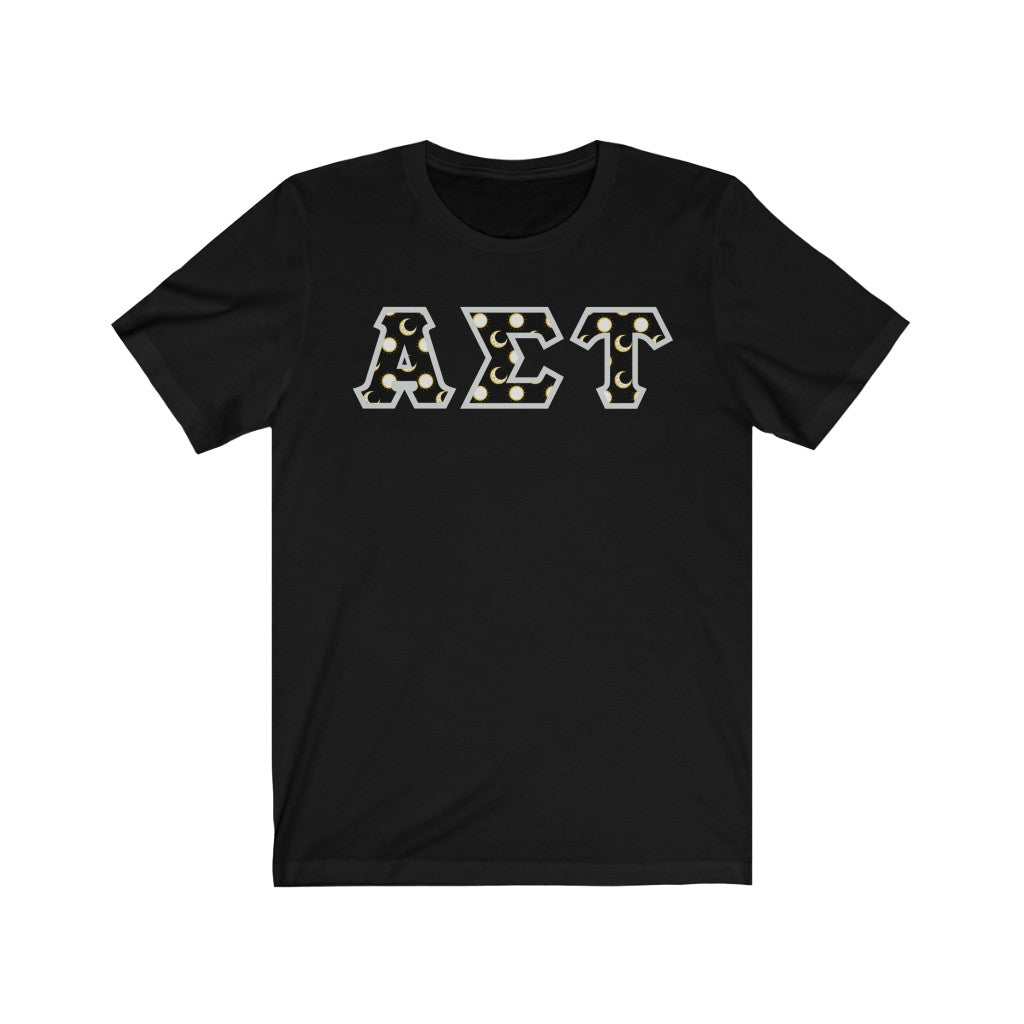 Alpha Sigma Tau Printed Letters | Sun and Moon T-Shirt