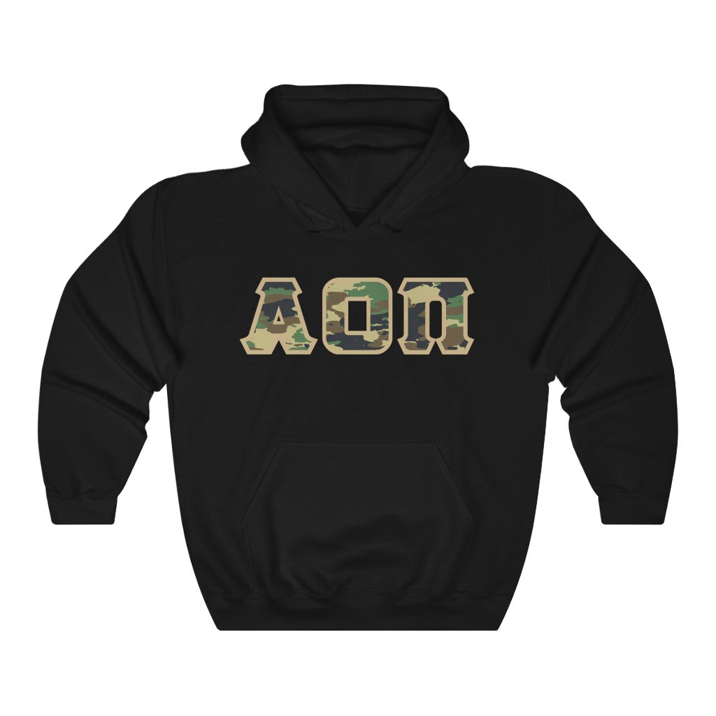 AOII Printed Letters | Camouflage Hoodie