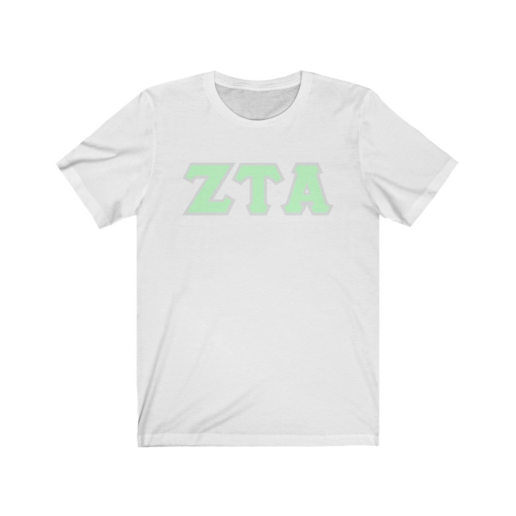 ZTA Printed Letters | Mint with Grey Border T-Shirt