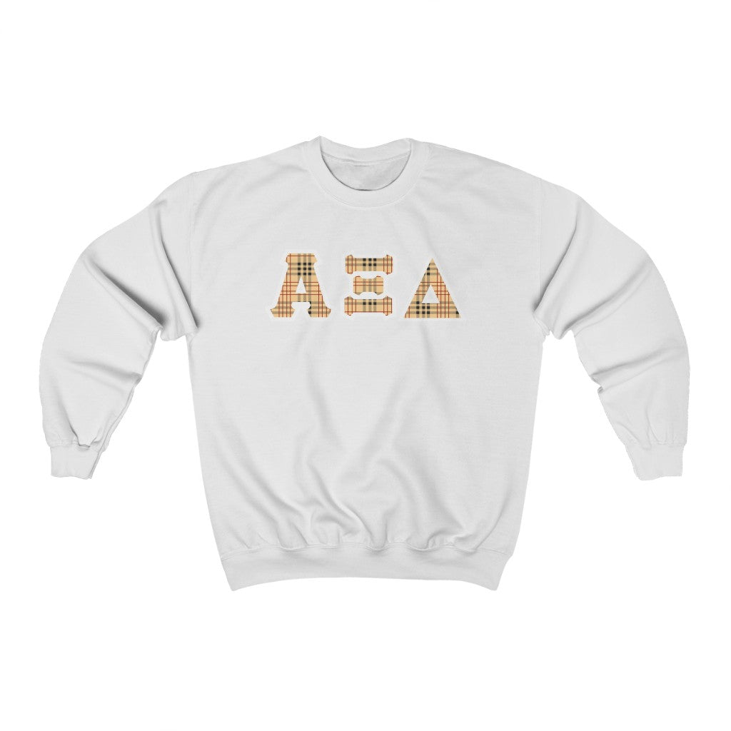 AXiD Printed Letters | Nova Plaid Crewneck