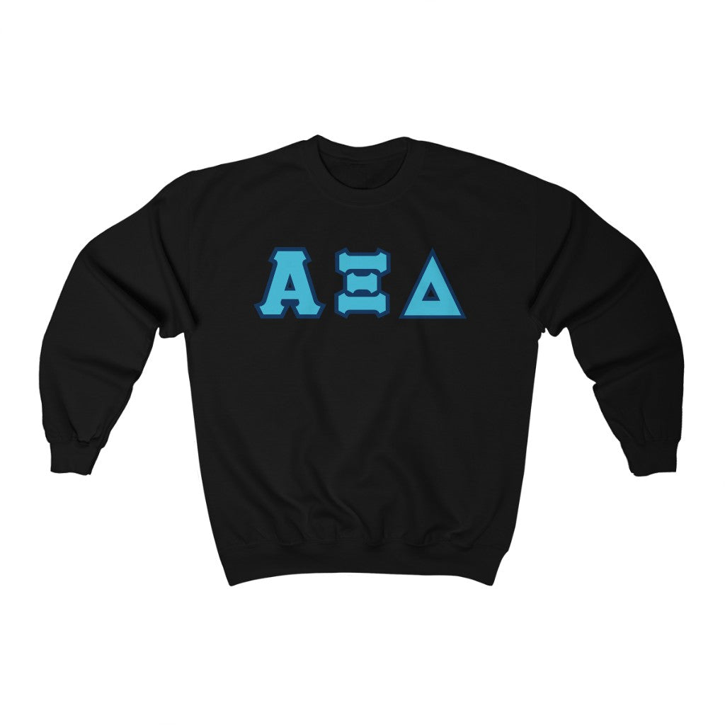 AXiD Printed Letters | Betxi Blue with Navy Border Crewneck