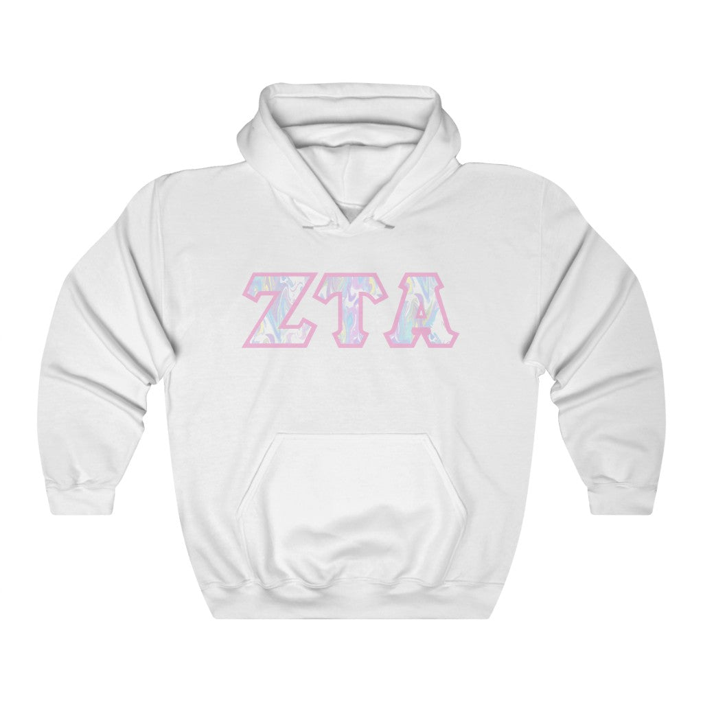 ZTA Printed Letters | Pastel Tie-Dye Hoodie