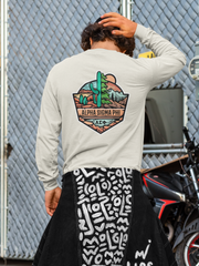 Alpha Sigma Phi Graphic Long Sleeve T-Shirt | Desert Mountains | Alpha Sigma Phi Fraternity Shirt  Back Model 