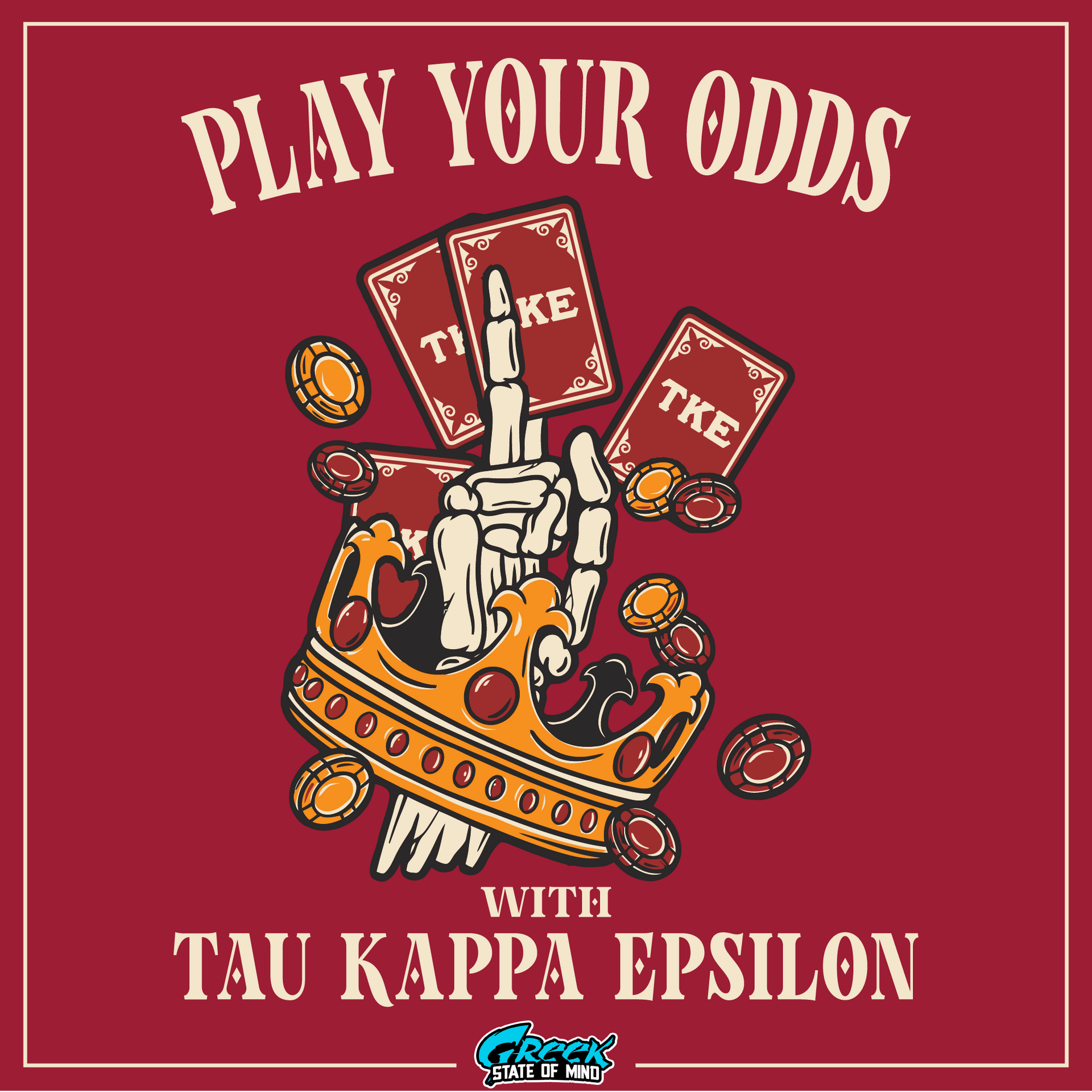 Tau Kappa Epsilon Graphic Long Sleeve T-Shirt | Play Your Odds | Tau Kappa Epsilon Fraternity design 